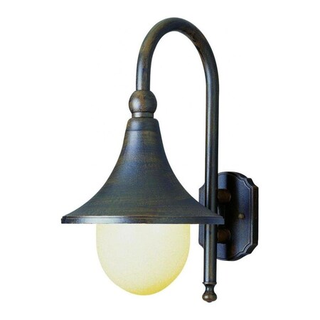 Trans Globe One Light Rust Polycarbonate Opal Globe Glass Wall Lantern 4775 RT